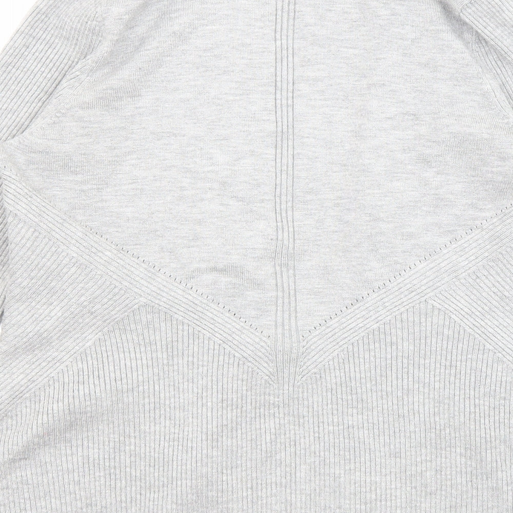 Principles Womens Grey Collared Acrylic Cardigan Jumper Size 12 - Open