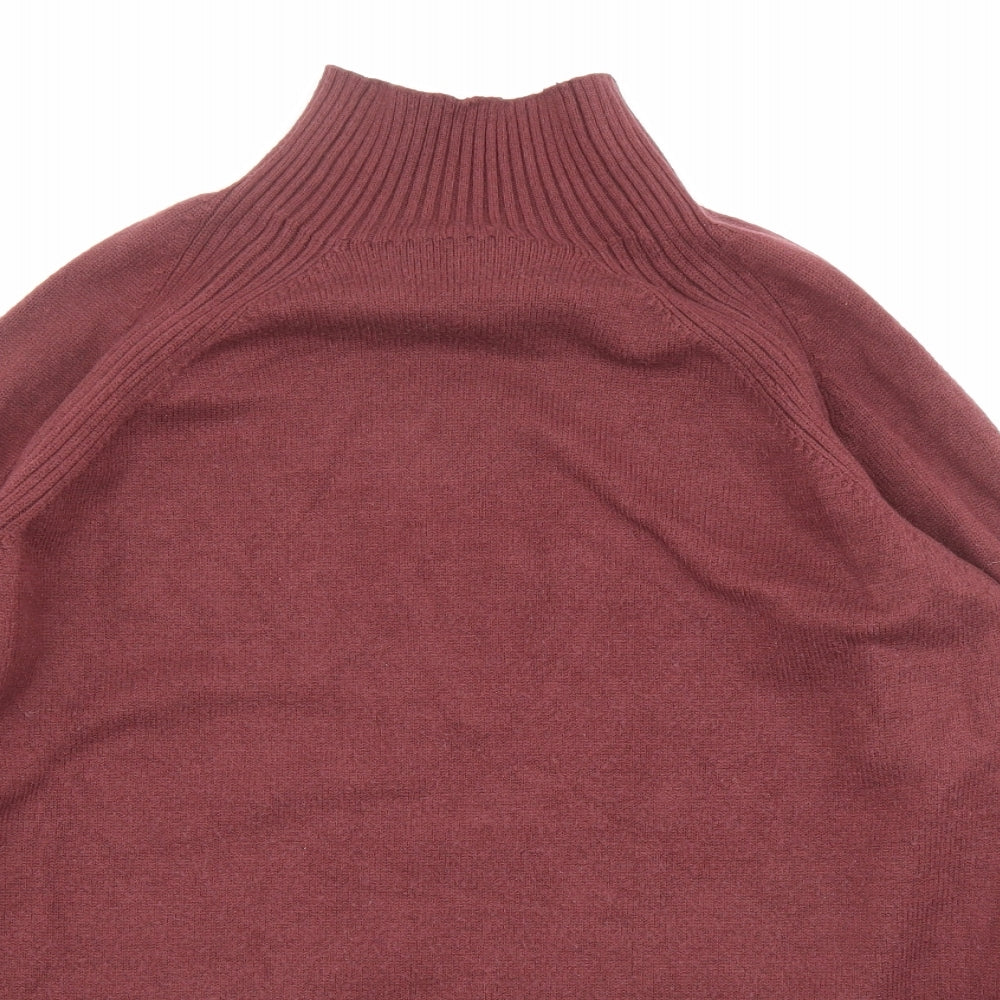 NEXT Womens Red High Neck Viscose Pullover Jumper Size M