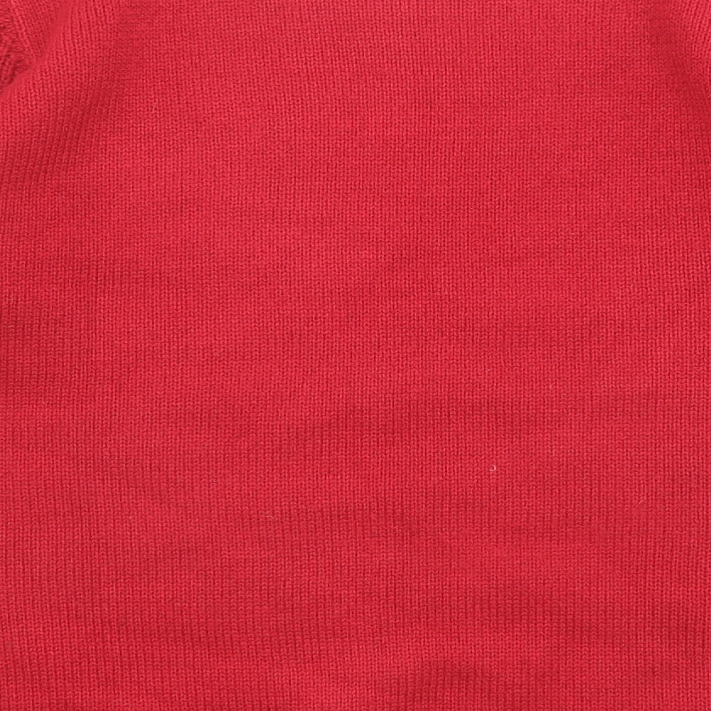 EWM Womens Red Crew Neck Acrylic Pullover Jumper Size 14 - Size 14-16