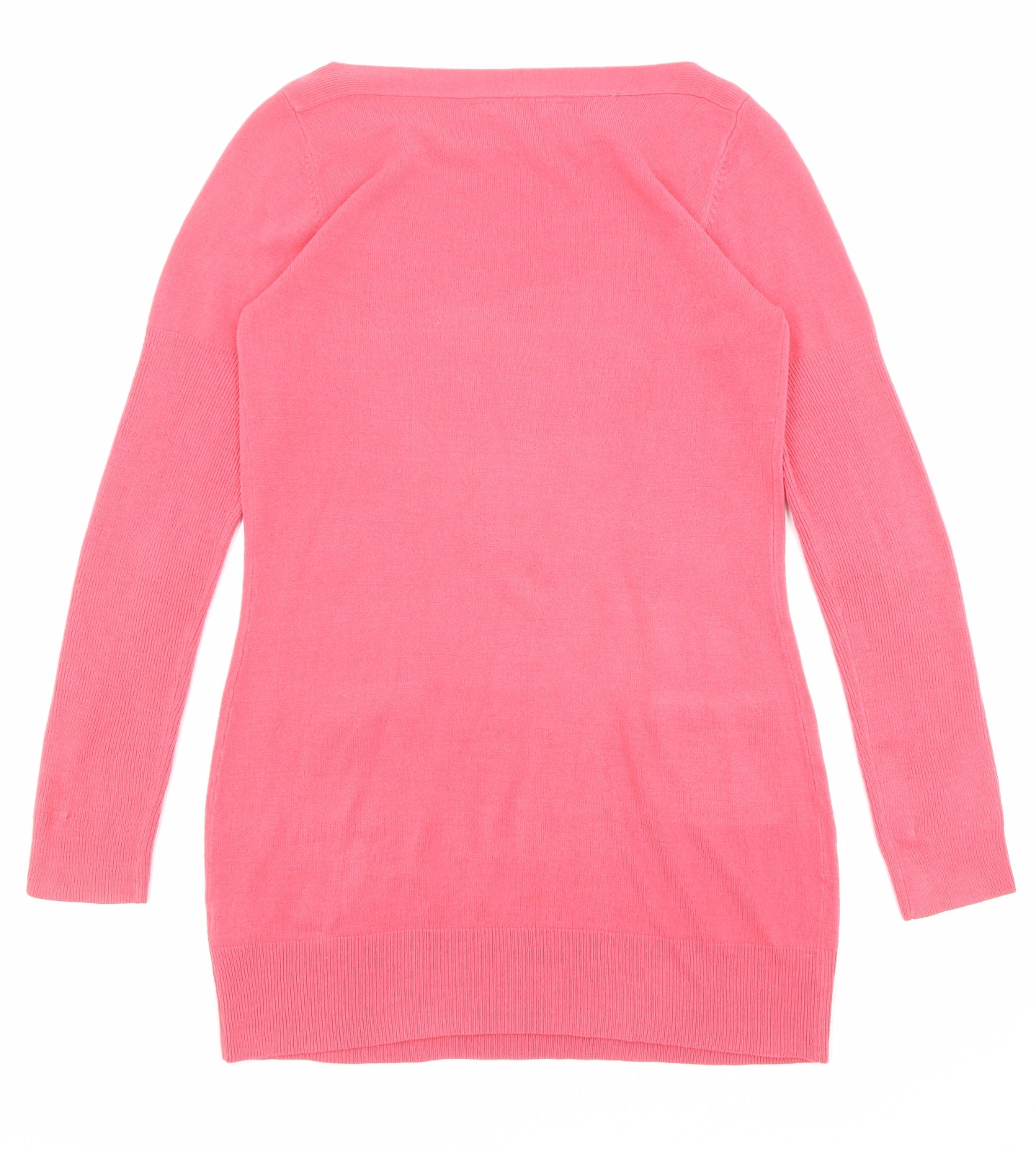 Dorothy Perkins Womens Pink Acrylic Bodycon Size 12 Boat Neck Pullover - Pockets