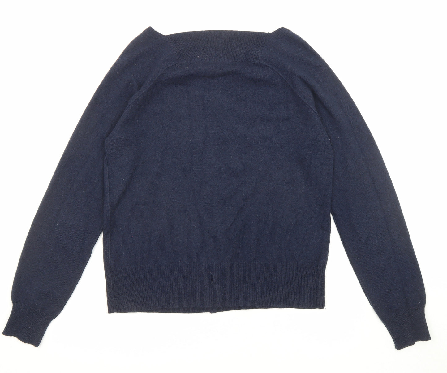 Jigsaw Womens Blue Boat Neck Cashmere Cardigan Jumper Size L