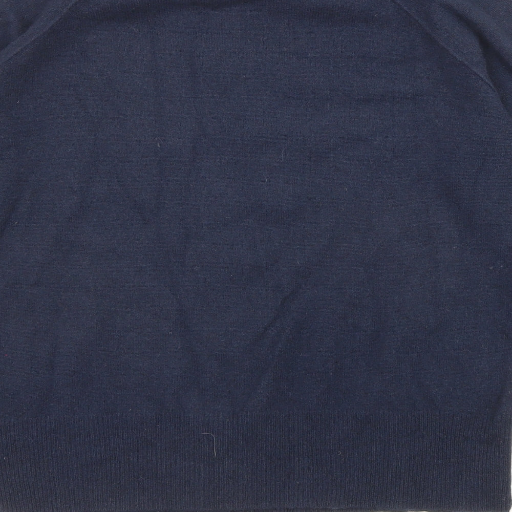 Jigsaw Womens Blue Boat Neck Cashmere Cardigan Jumper Size L