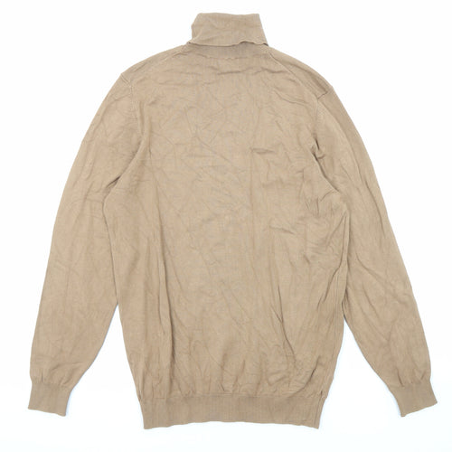 Zara Womens Beige Roll Neck Acrylic Pullover Jumper Size S