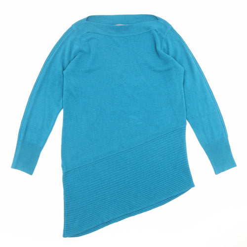 Principles Womens Black Boat Neck Acrylic Pullover Jumper Size 12 - Asymmetric