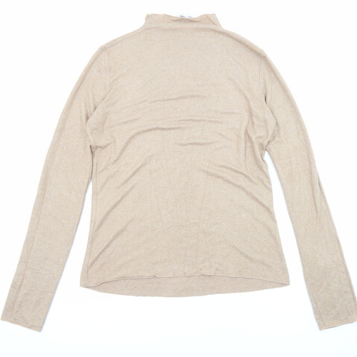 Zara Womens Beige High Neck Acrylic Pullover Jumper Size M