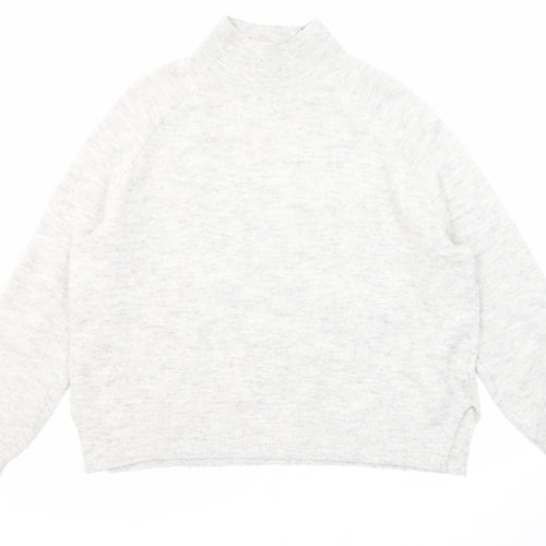 H&M Womens Grey High Neck Acrylic Pullover Jumper Size M