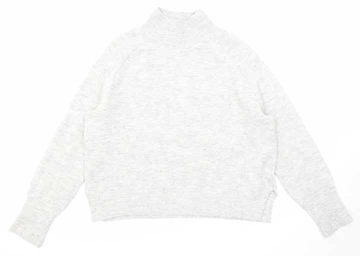 H&M Womens Grey High Neck Acrylic Pullover Jumper Size M