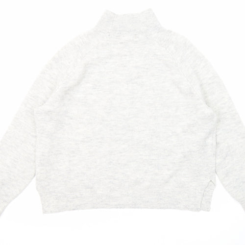 H&M Womens Grey High Neck Acrylic Pullover Jumper Size M