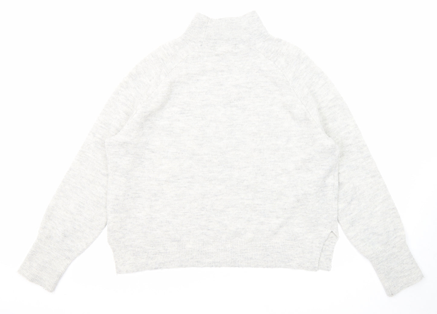H&M Womens Grey High Neck Acrylic Pullover Jumper Size M