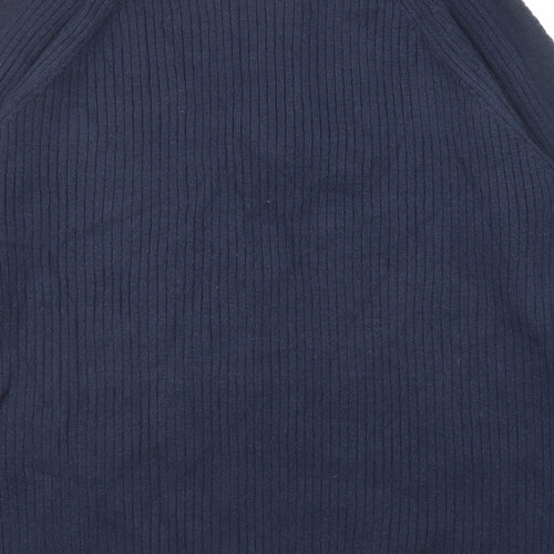 Marks and Spencer Womens Blue Mock Neck Viscose Pullover Jumper Size M