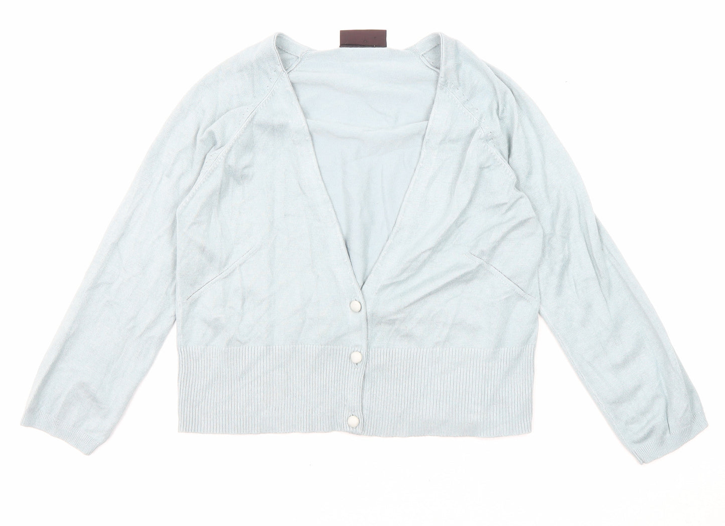 Principles Womens Blue V-Neck Viscose Cardigan Jumper Size 12