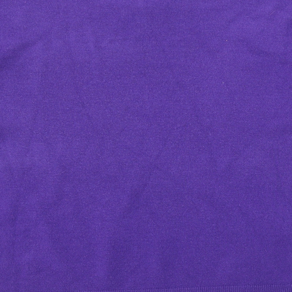 Marks and Spencer Mens Purple V-Neck Acrylic Pullover Jumper Size L Long Sleeve