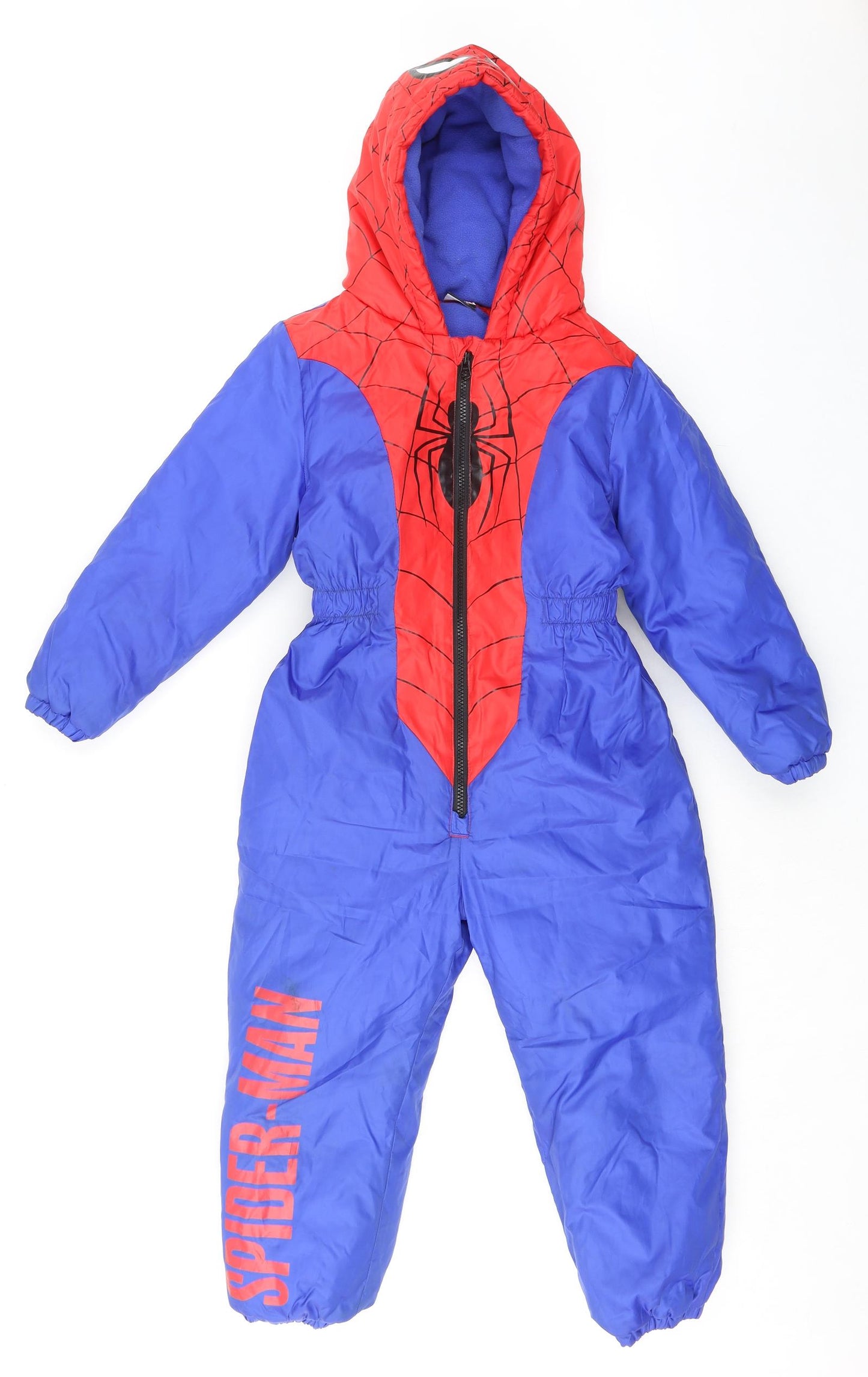 Marvel Boys Blue Basic Coat Snowsuit Size 6-7 Years Zip - Spider-Man