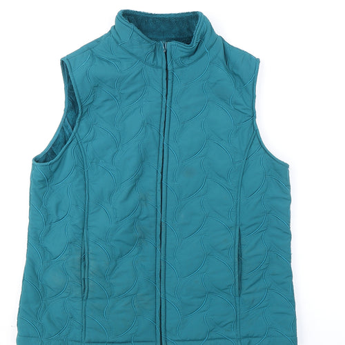 EWM Womens Green Gilet Jacket Size 10 Zip - Quilted