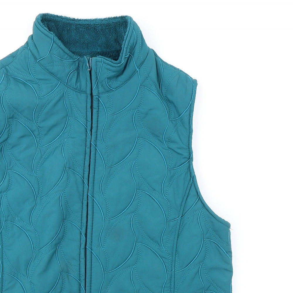 EWM Womens Green Gilet Jacket Size 10 Zip - Quilted