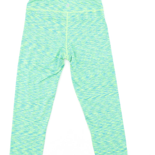 Reflex Womens Green Polyester Cropped Leggings Size 12 L20 in Regular