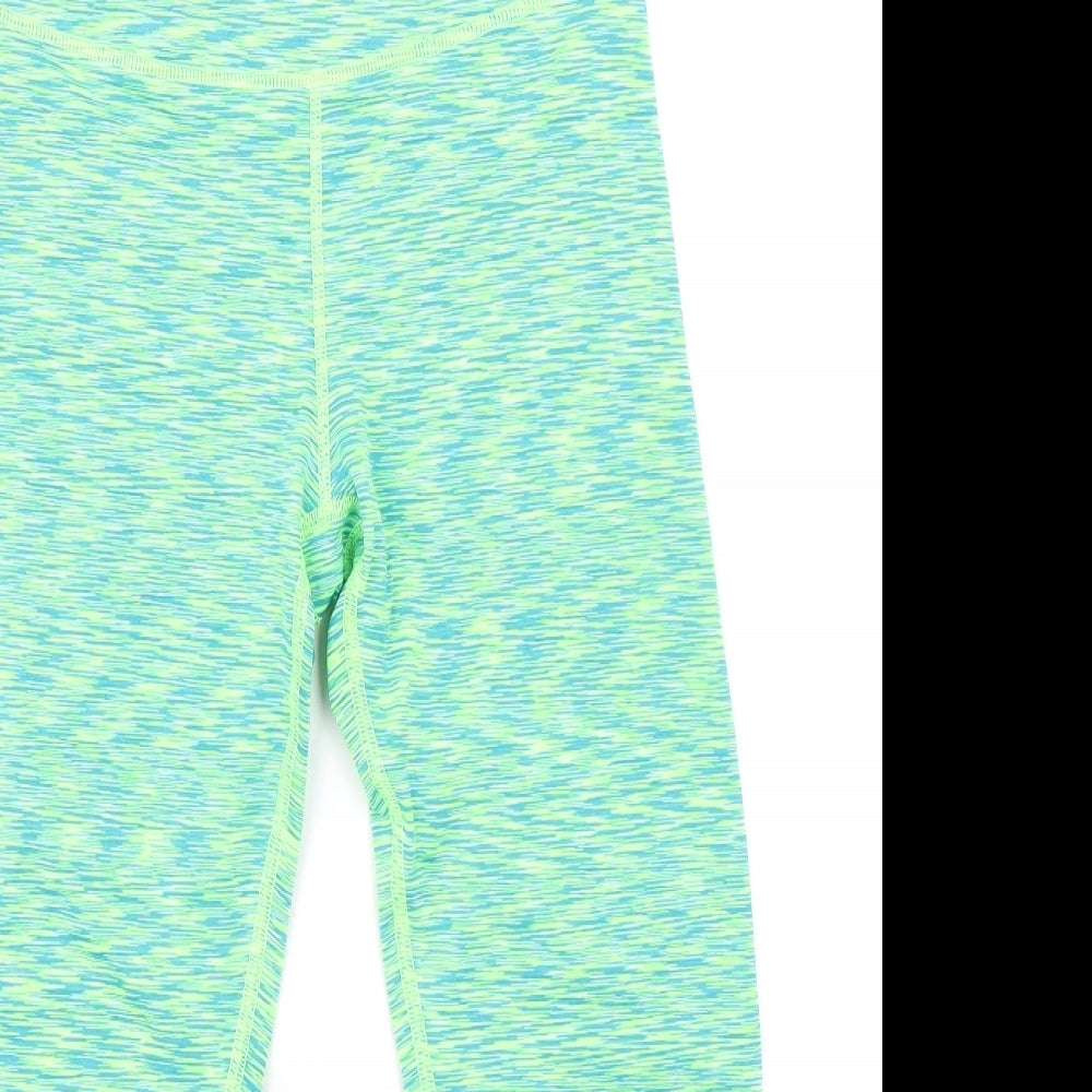 Reflex Womens Green Polyester Cropped Leggings Size 12 L20 in Regular