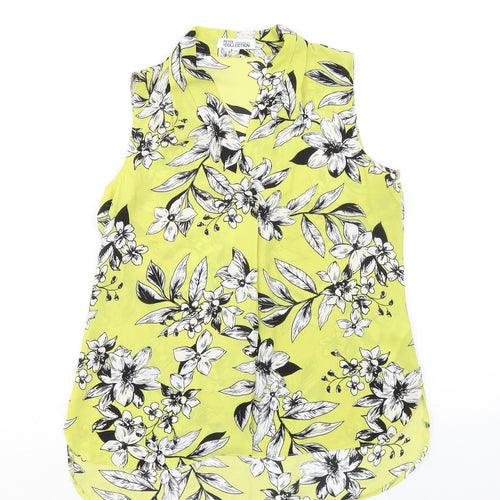 Debenhams Womens Green Floral Polyester Camisole Blouse Size 10 V-Neck - Light Weight