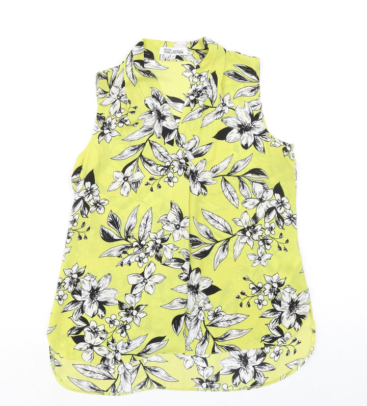 Debenhams Womens Green Floral Polyester Camisole Blouse Size 10 V-Neck - Light Weight