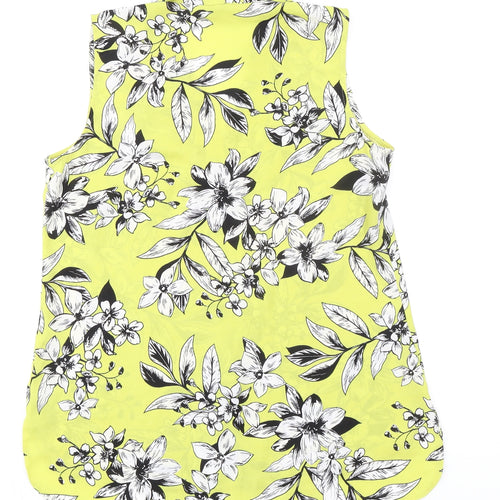 Debenhams Womens Green Floral Polyester Camisole Blouse Size 10 V-Neck - Light Weight
