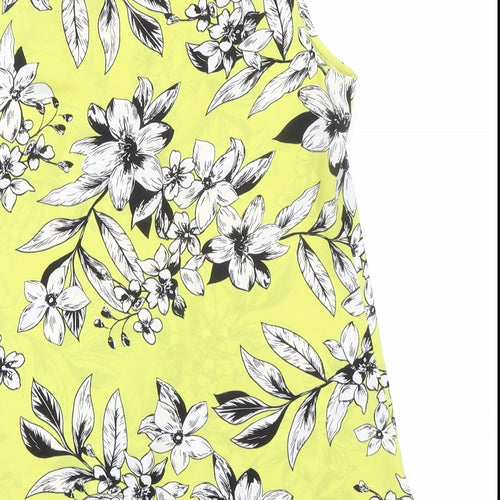 Debenhams Womens Green Floral Polyester Camisole Blouse Size 10 V-Neck - Light Weight