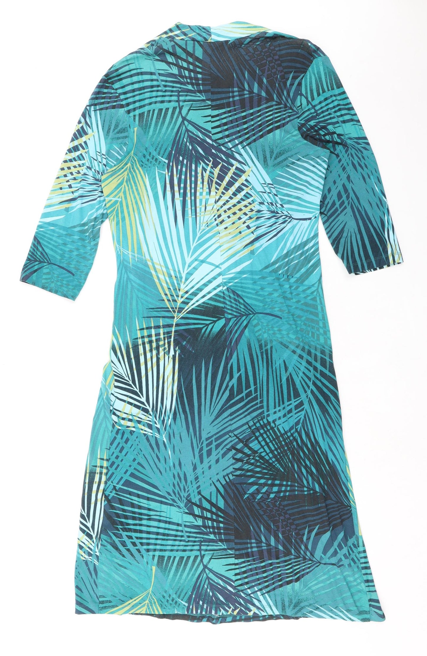 Olsen Womens Green Viscose A-Line Size 16 V-Neck Pullover - Palms