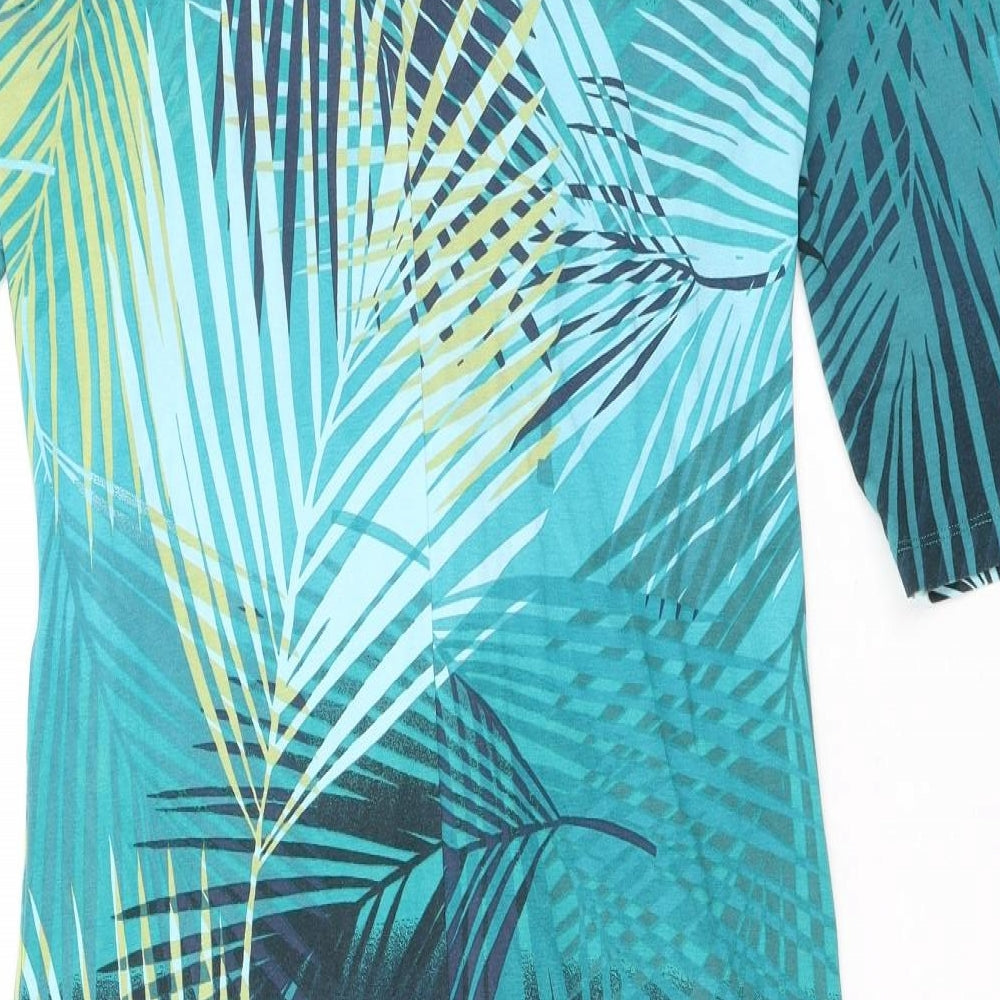 Olsen Womens Green Viscose A-Line Size 16 V-Neck Pullover - Palms