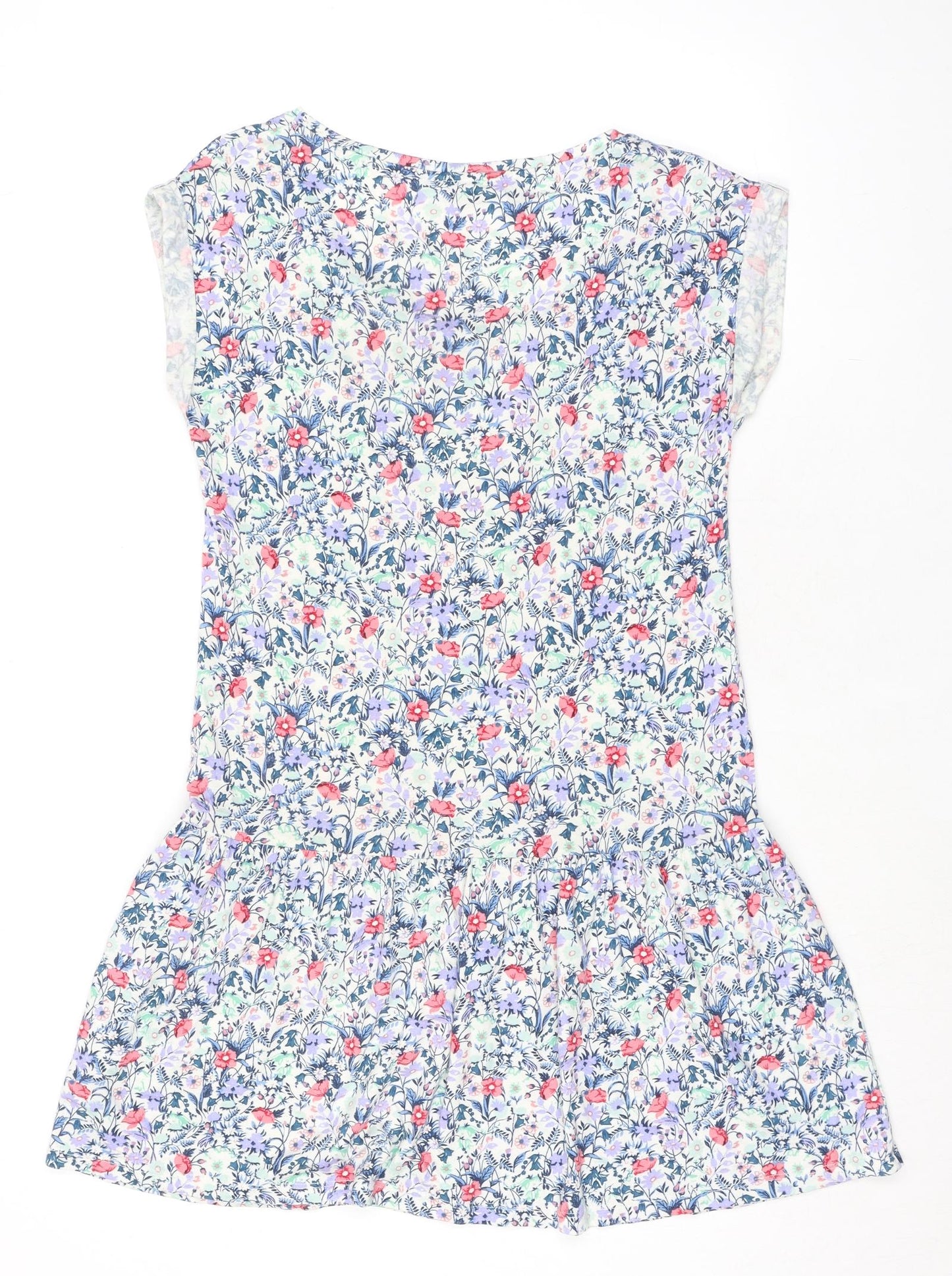 Marks and Spencer Womens Multicoloured Floral Viscose Mini Size 8 Boat Neck Pullover