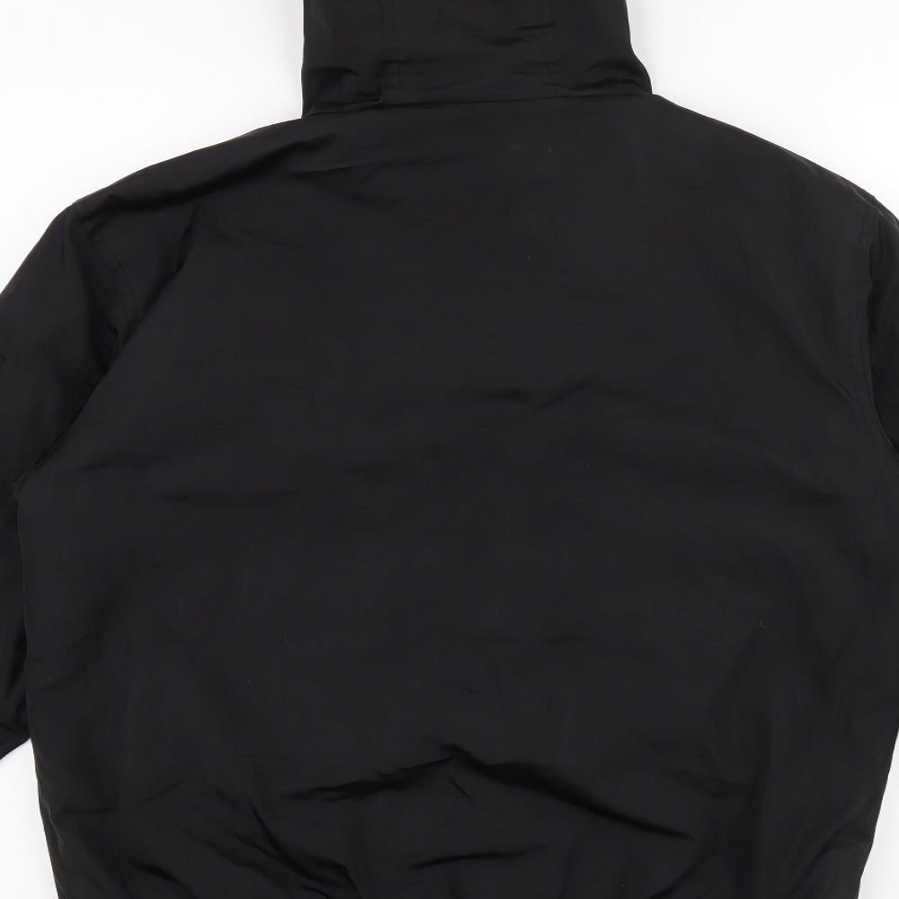 French Connection Mens Black Bomber Jacket Coat Size M Zip - Fur Hood