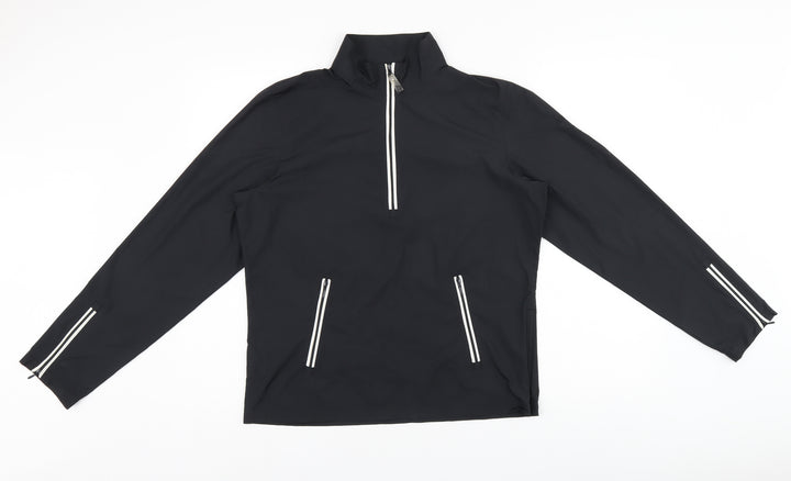 Ashworth Womens Black Polyester Pullover Sweatshirt Size S Zip