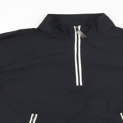 Ashworth Womens Black Polyester Pullover Sweatshirt Size S Zip