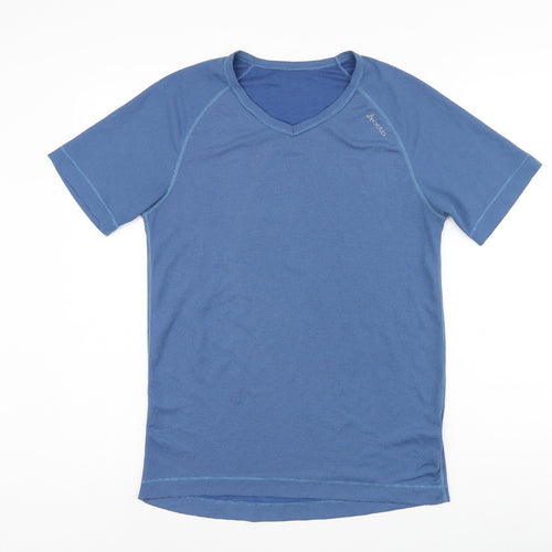 Odlo Womens Blue Polyester Pullover T-Shirt Size L Round Neck Pullover