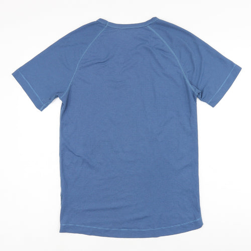Odlo Womens Blue Polyester Pullover T-Shirt Size L Round Neck Pullover