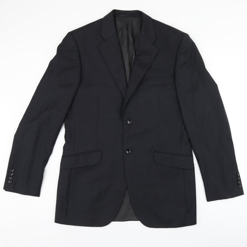 Howick Tailored Mens Black Polyester Jacket Suit Jacket Size 38 Regular