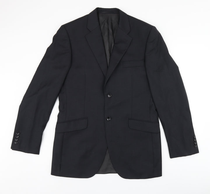 Howick Tailored Mens Black Polyester Jacket Suit Jacket Size 38 Regular
