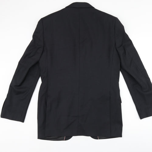 Howick Tailored Mens Black Polyester Jacket Suit Jacket Size 38 Regular
