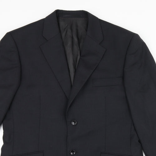 Howick Tailored Mens Black Polyester Jacket Suit Jacket Size 38 Regular