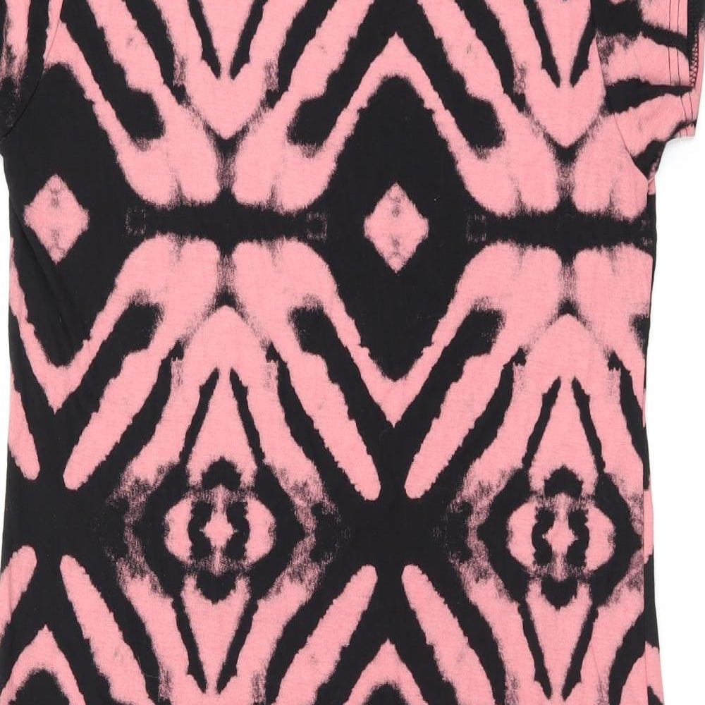 AX Paris Womens Black Tie Dye Viscose Bodycon Size 18 Round Neck Pullover - Curve