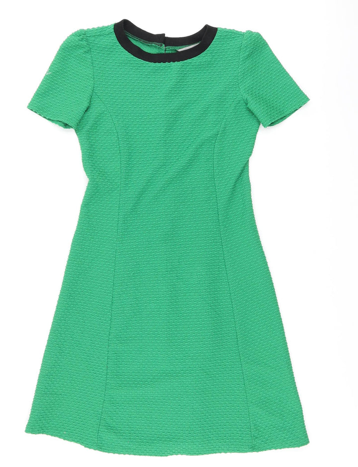 Dorothy Perkins Womens Green Polyester A-Line Size 6 Round Neck Pullover