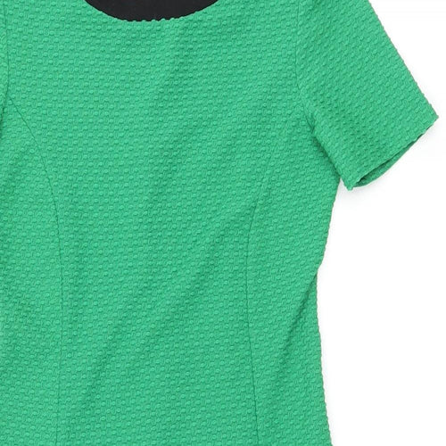 Dorothy Perkins Womens Green Polyester A-Line Size 6 Round Neck Pullover