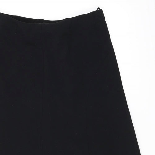 Marks and Spencer Womens Black Geometric Polyester Flare Skirt Size 12