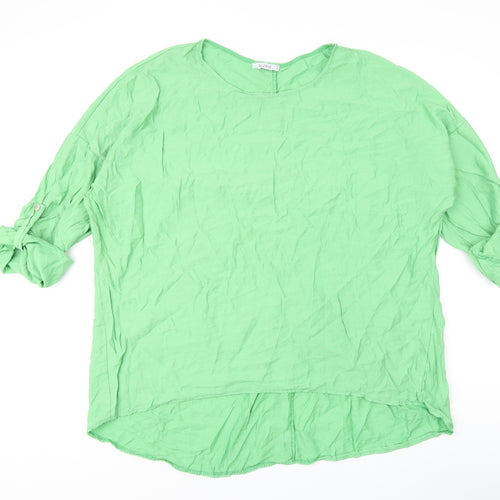 Diverse Womens Green Viscose Tunic T-Shirt Size 12 Round Neck