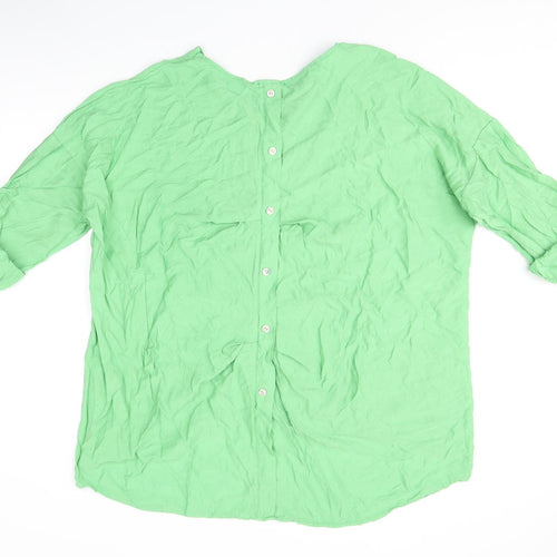 Diverse Womens Green Viscose Tunic T-Shirt Size 12 Round Neck