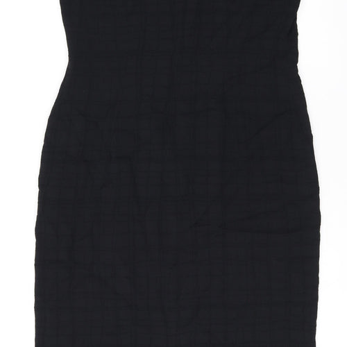 Wallis Womens Black Polyester Bodycon Size 14 Round Neck Zip