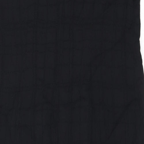 Wallis Womens Black Polyester Bodycon Size 14 Round Neck Zip