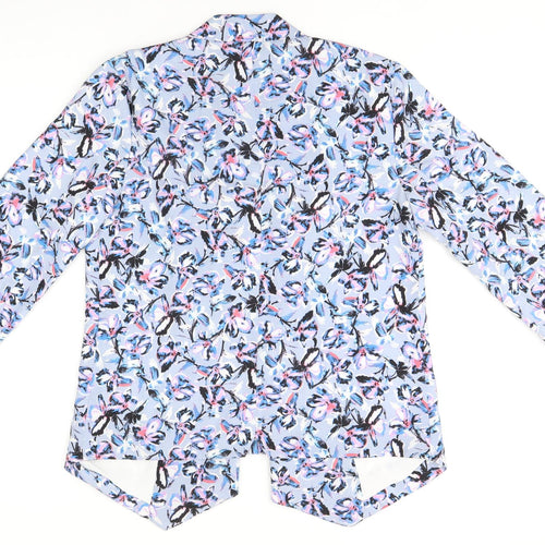 Warehouse Womens Blue Floral Jacket Size 8
