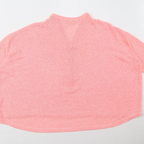 River Island Womens Pink Viscose Basic Blouse Size 12 V-Neck - Oversized