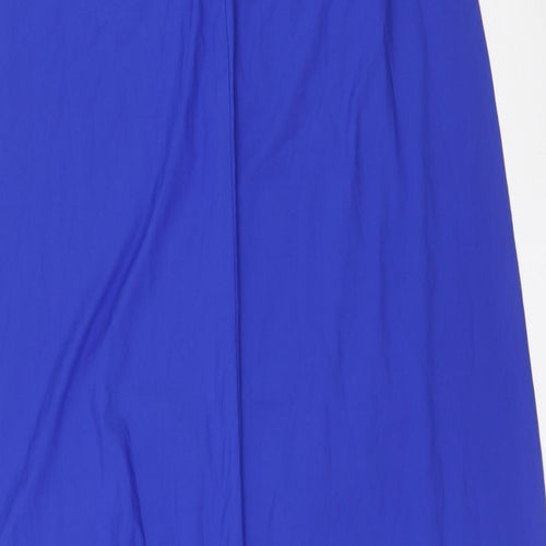 ICHOIX Womens Blue Polyester A-Line Size XL V-Neck Pullover - Embroided Flowers