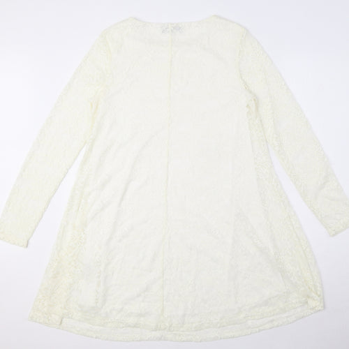 Select Womens White Polyamide A-Line Size 12 Round Neck Pullover