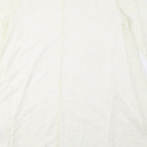 Select Womens White Polyamide A-Line Size 12 Round Neck Pullover